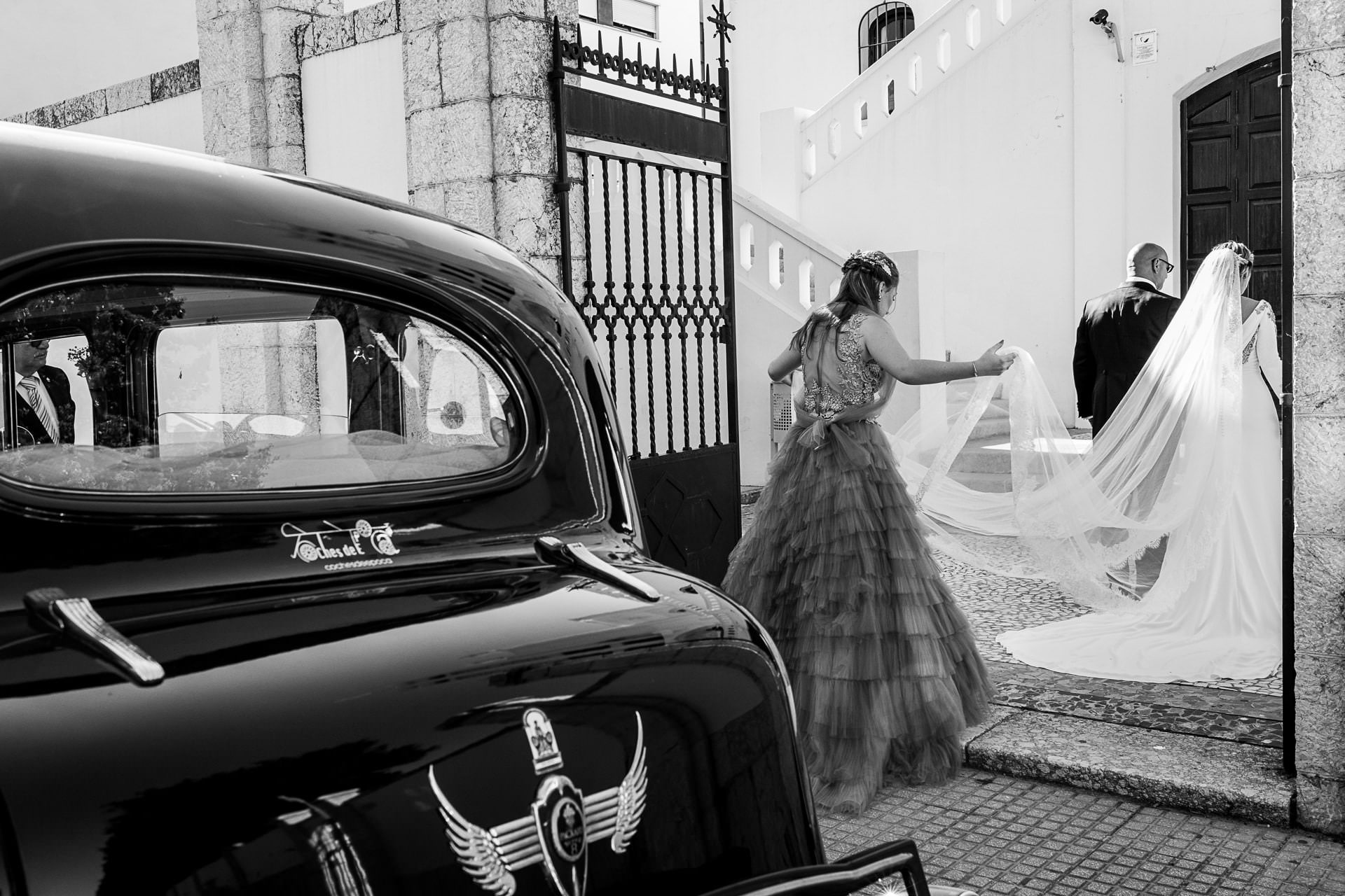 Llegada de la novia a la iglesia boda en Málaga